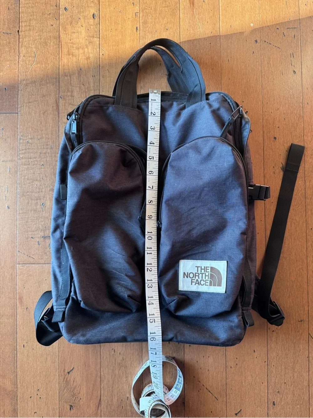 The North Face Mini Crevasse Black Backpack with Dual Front Pouches